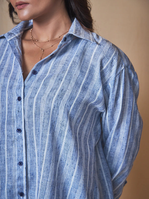 Women Striped Oversized Shirt