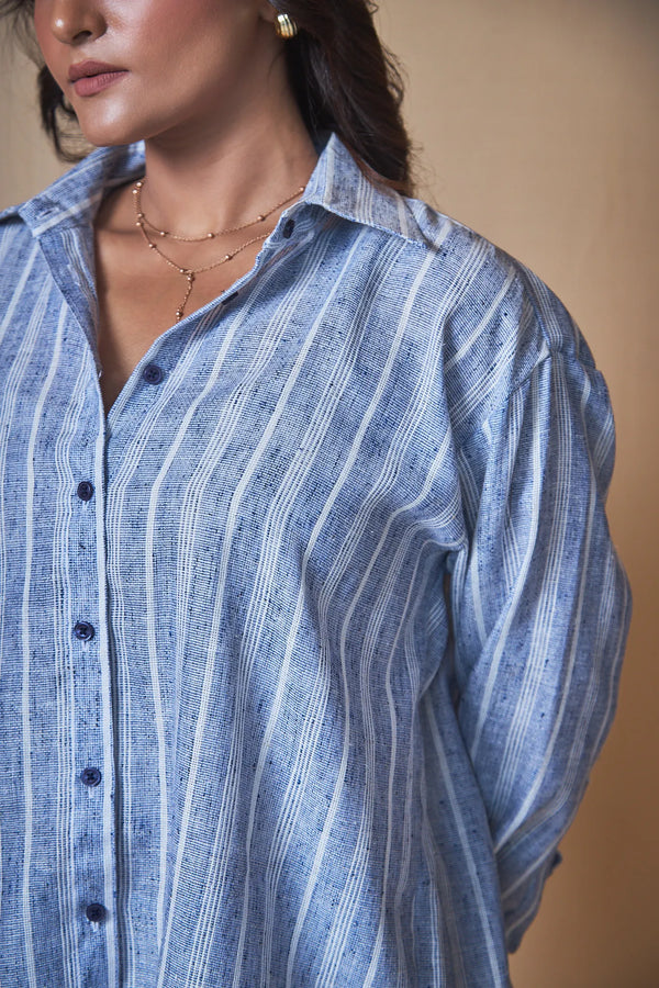 Women Striped Oversized Shirt