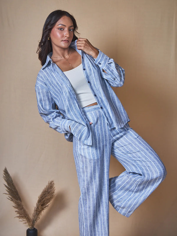 Women Striped Oversized Shirt