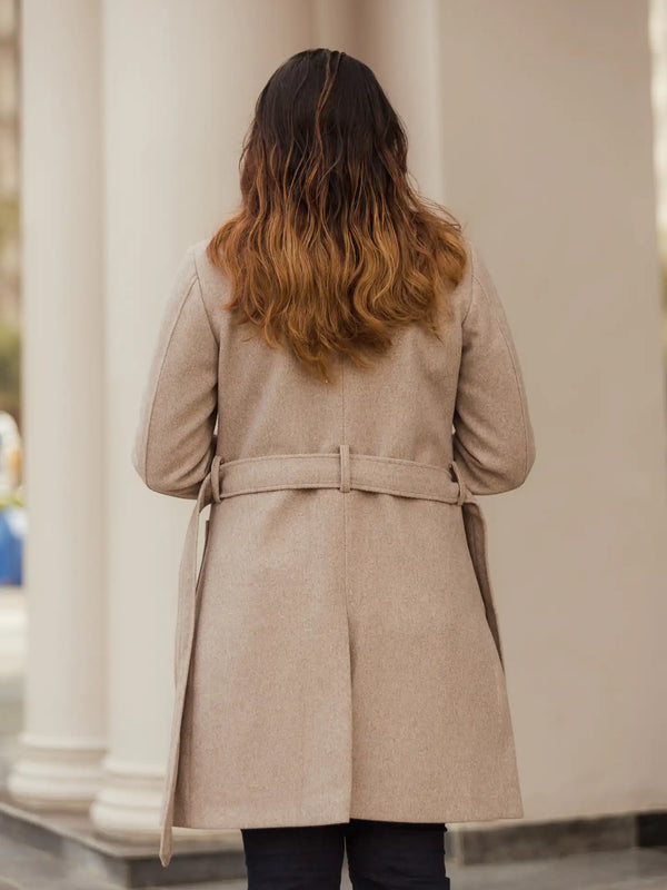 Women Long Coat with Belt