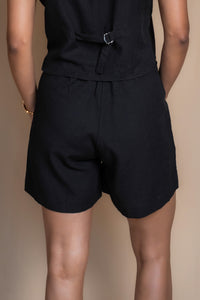 Women High-Rise Linen Tailored Shorts