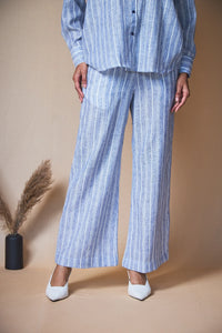 Women Striped Linen Blend Trousers