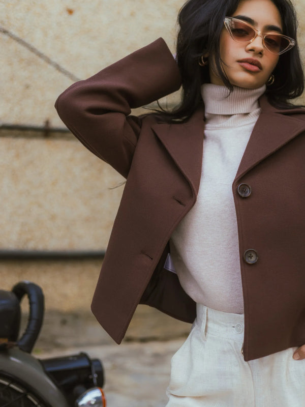 Women Crop Length Short Coat