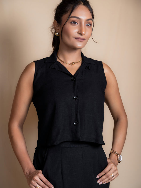 Women High-Rise Linen Skirt