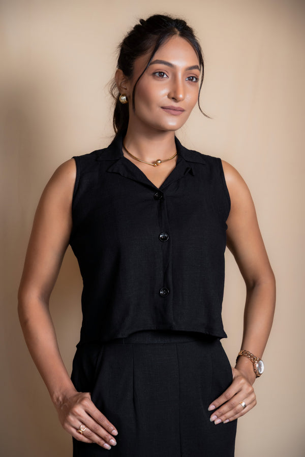 Women High-Rise Linen Skirt
