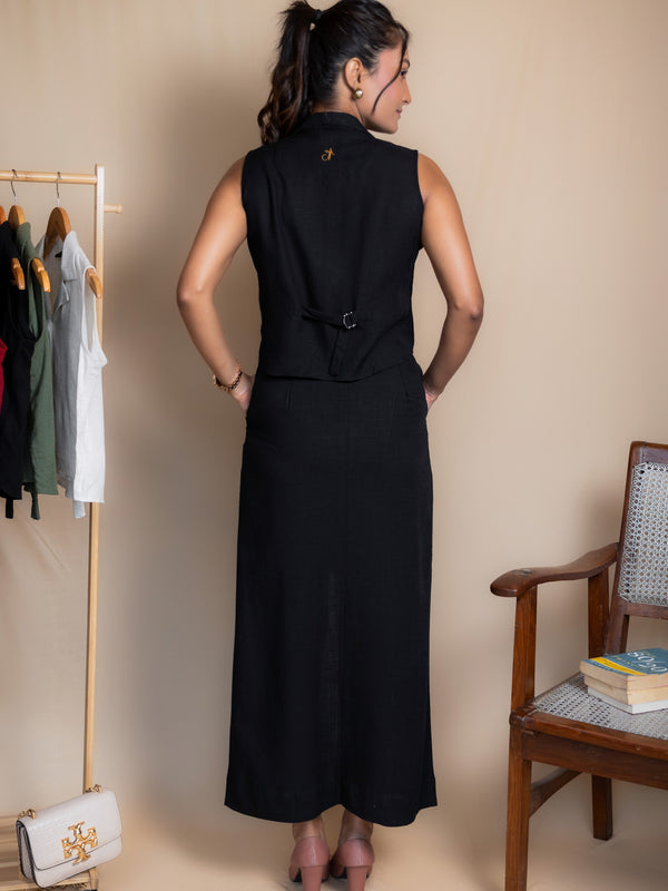 Women High-Rise Linen Skirt