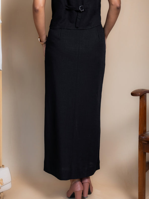 Women High-Rise Linen Skirt