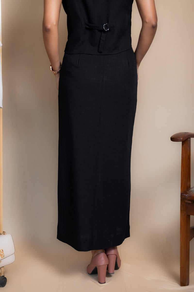 Women High-Rise Linen Skirt