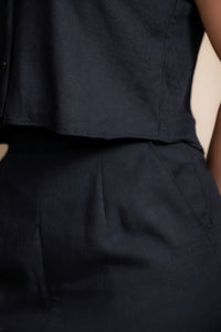 Women High-Rise Linen Skirt