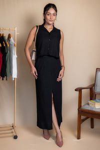 Women High-Rise Linen Skirt
