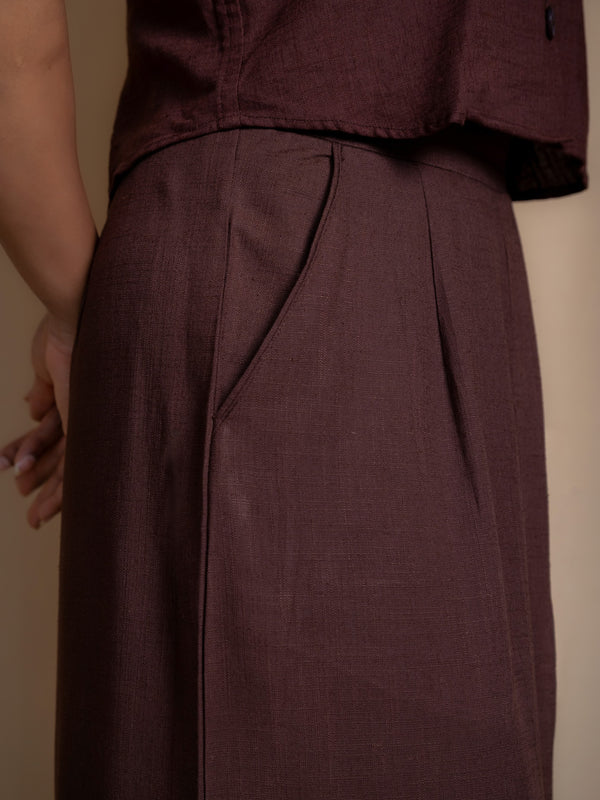 Women High-Rise Linen Skirt