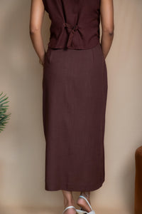 Women High-Rise Linen Skirt