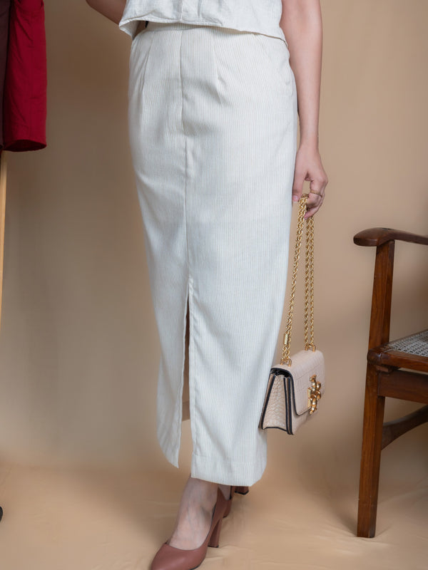 Women High-Rise Linen Skirt