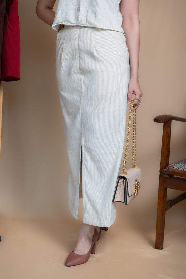 Women High-Rise Linen Skirt