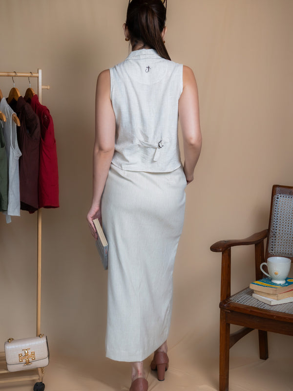 Women High-Rise Linen Skirt