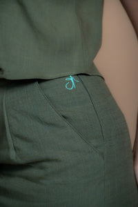 Women High-Rise Linen Skirt