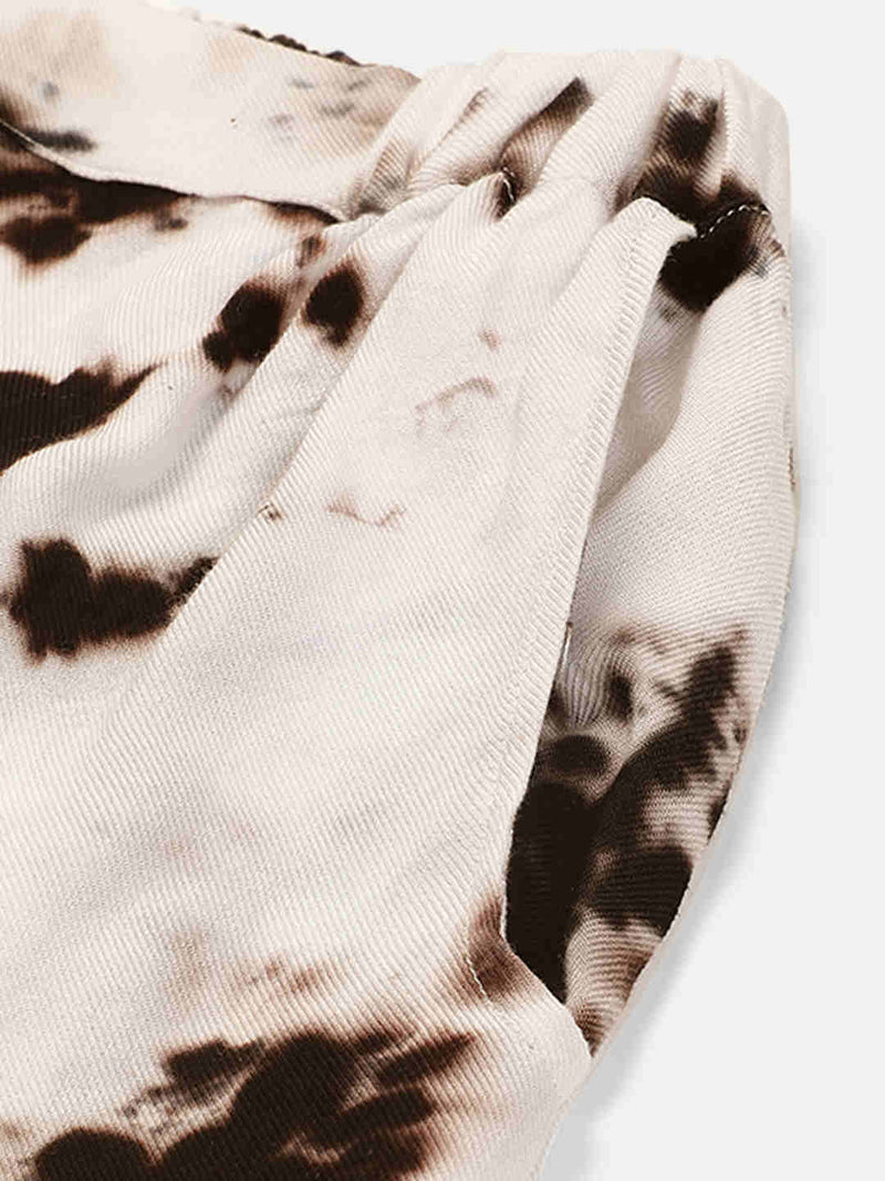 Sustainable Crop Top & Trouser Pashmina Rayon Designer Tie Dye Co-ord Set