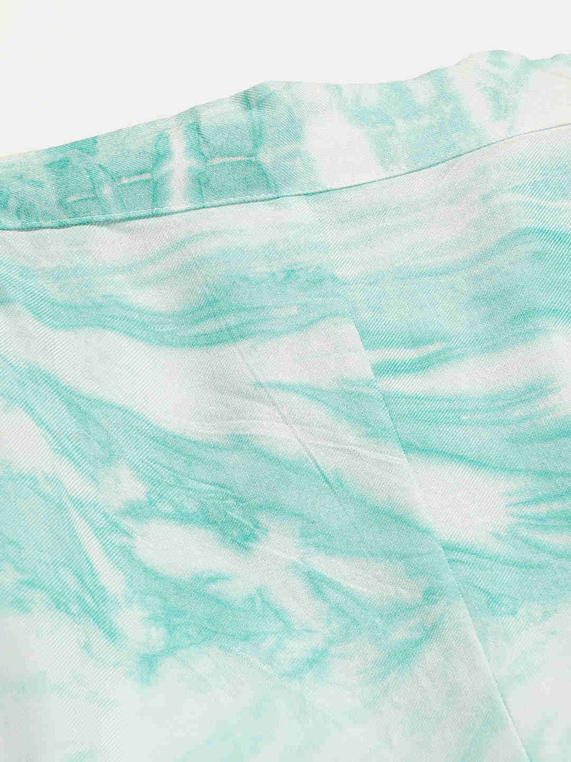 Sustainable Crop Top & Trouser Pashmina Rayon Designer Tie Dye Co-ord Set