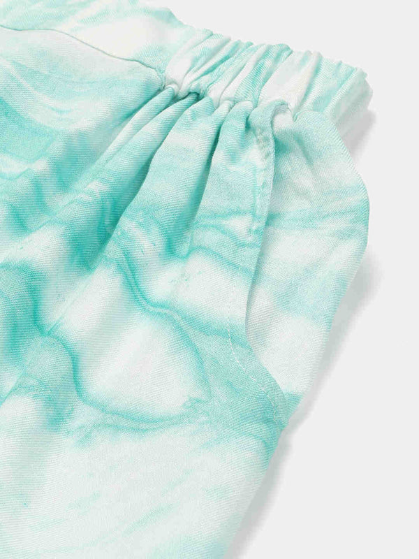 Sustainable Crop Top & Trouser Pashmina Rayon Designer Tie Dye Co-ord Set