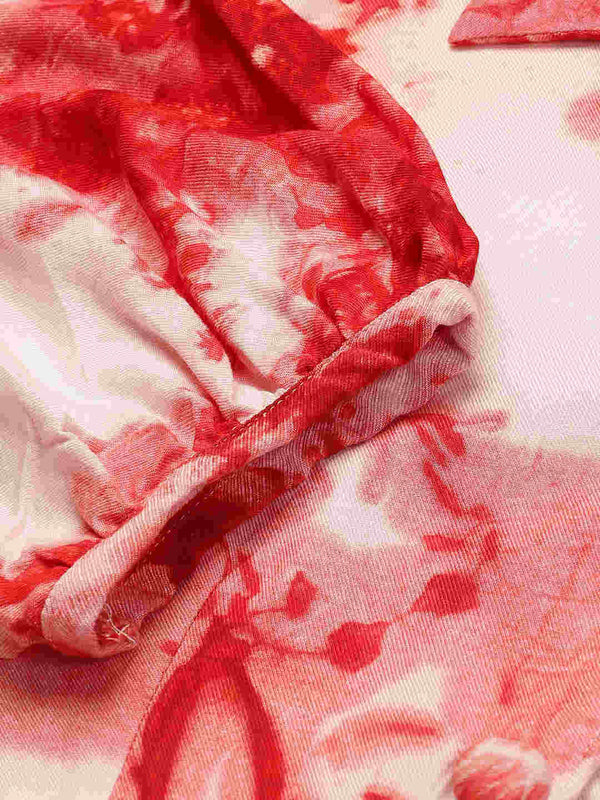 Sustainable Crop Top & Trouser Pashmina Rayon Designer Tie Dye Co-ord Set