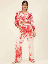 Sustainable Crop Top & Trouser Pashmina Rayon Designer Tie Dye Co-ord Set