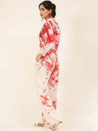 Sustainable Crop Top & Trouser Pashmina Rayon Designer Tie Dye Co-ord Set