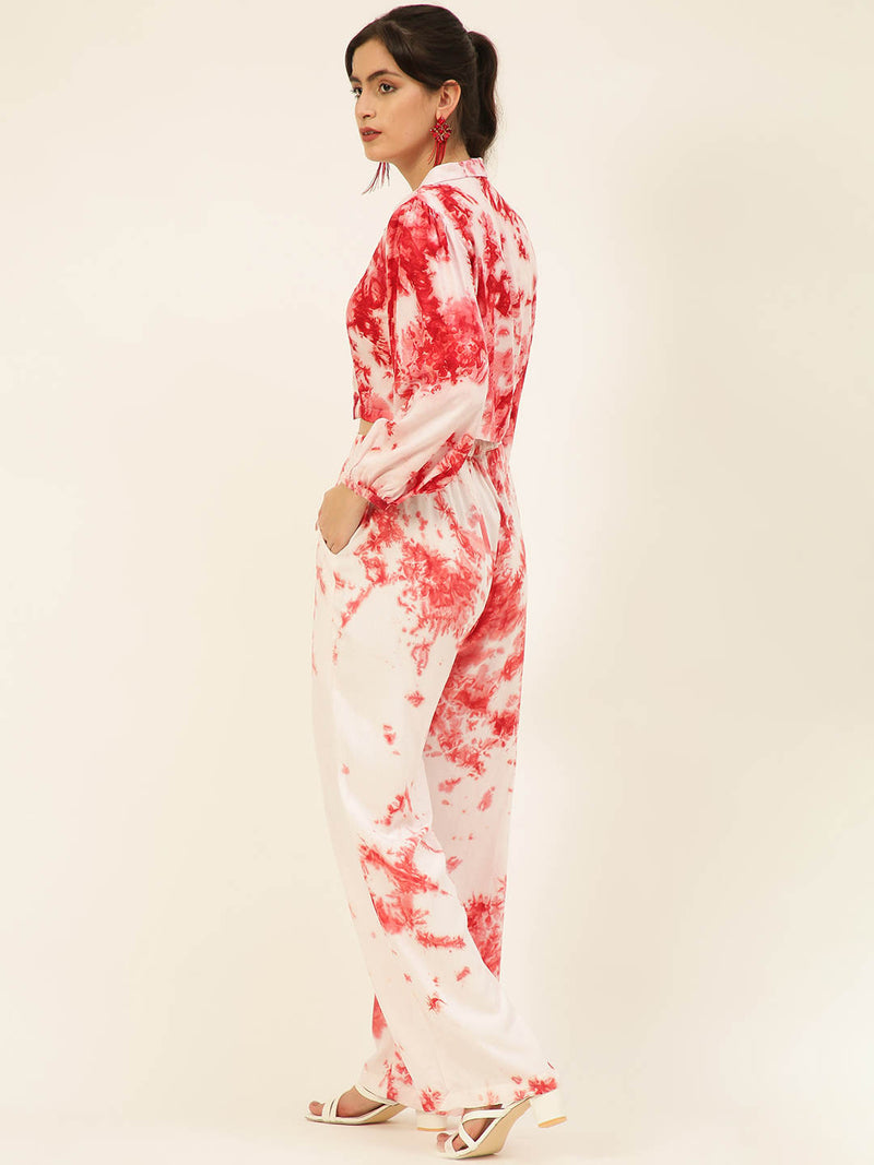 Sustainable Crop Top & Trouser Pashmina Rayon Designer Tie Dye Co-ord Set