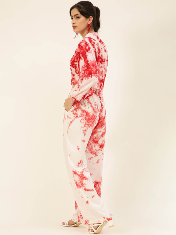 Sustainable Crop Top & Trouser Pashmina Rayon Designer Tie Dye Co-ord Set