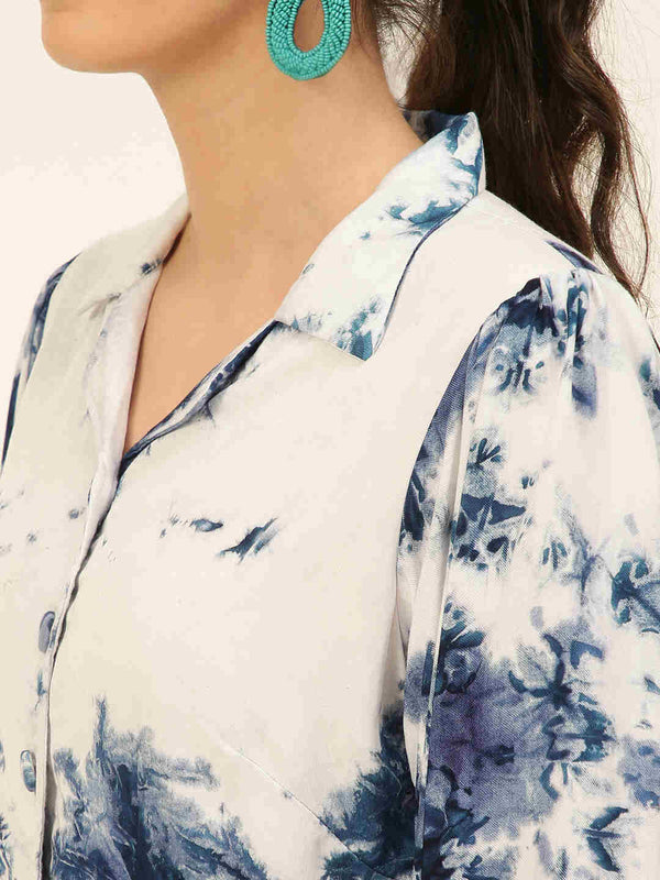 Sustainable Crop Top & Trouser Pashmina Rayon Designer Tie Dye Co-ord Set
