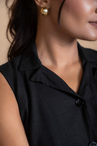 Women Solid Linen Waistcoat