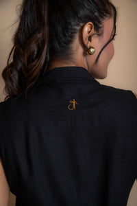 Women Solid Linen Waistcoat