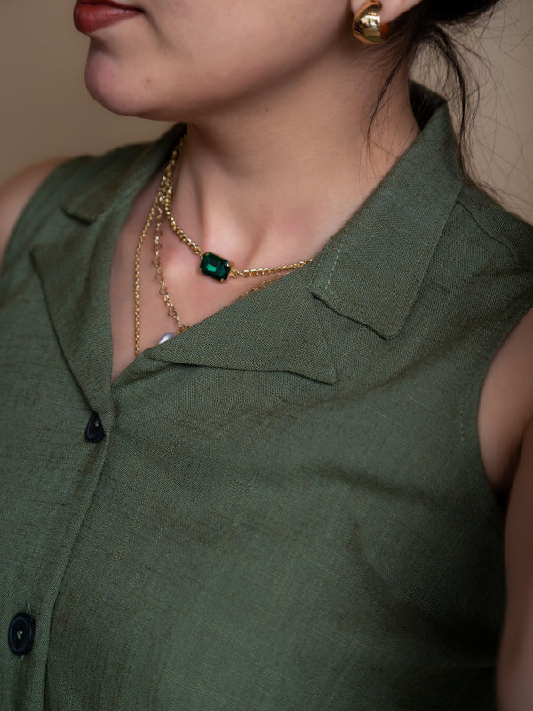 Women Solid Linen Waistcoat