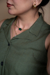Women Solid Linen Waistcoat