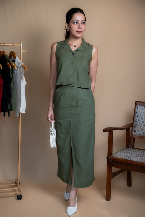 Women Solid Linen Waistcoat