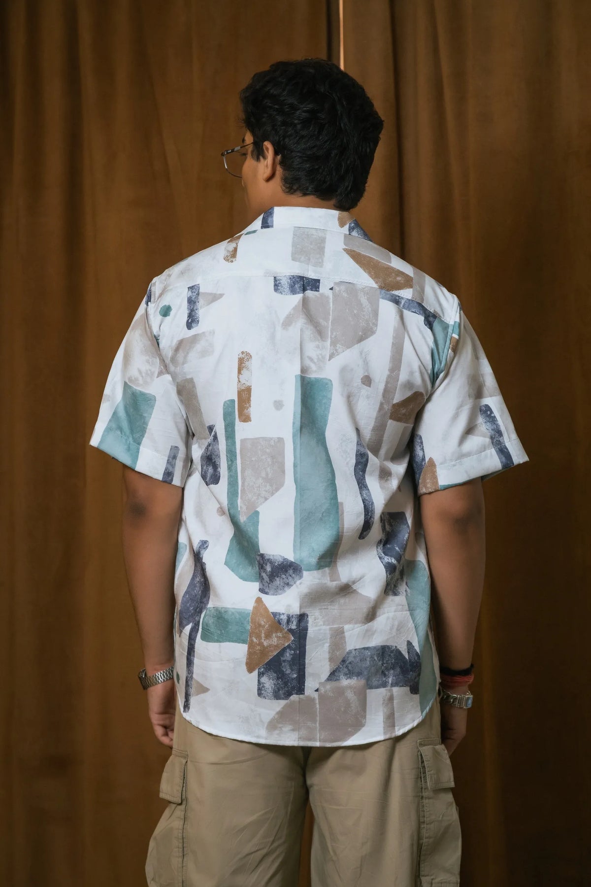 Abstract Printed Oversized Resort Wear Shirt