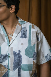 Abstract Printed Oversized Resort Wear Shirt