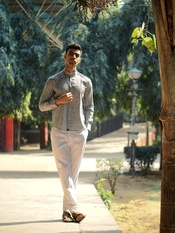 Premium Cotton Linen Regular Fit Solid Shirt