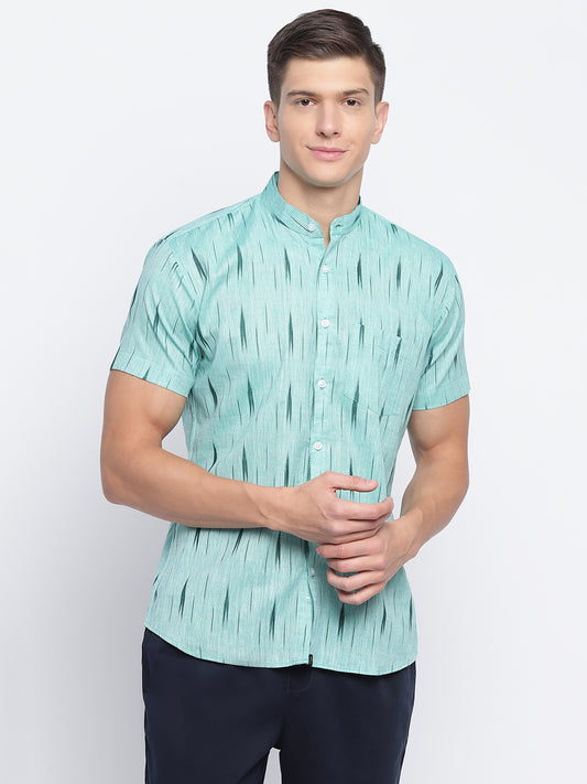 Teal Handwoven Ikat Shirt