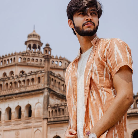 Rust Handwoven Ikat Shirt