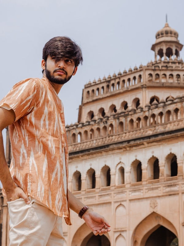 Rust Handwoven Ikat Shirt