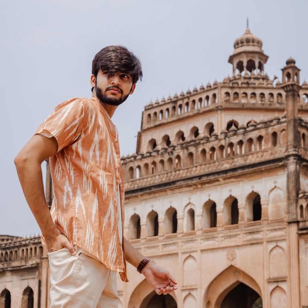 Rust Handwoven Ikat Shirt