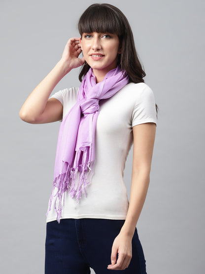 Lavender Rayon Solid Unisex Stole