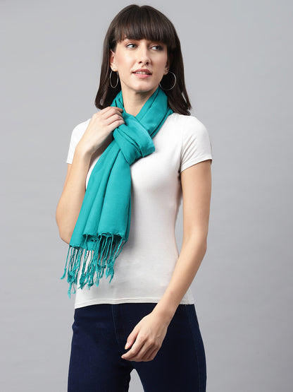 Teal Rayon Solid Unisex Stole