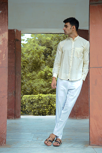 Cotton Linen Regular Fit Solid Shirt
