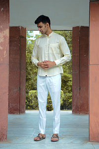 Cotton Linen Regular Fit Solid Shirt