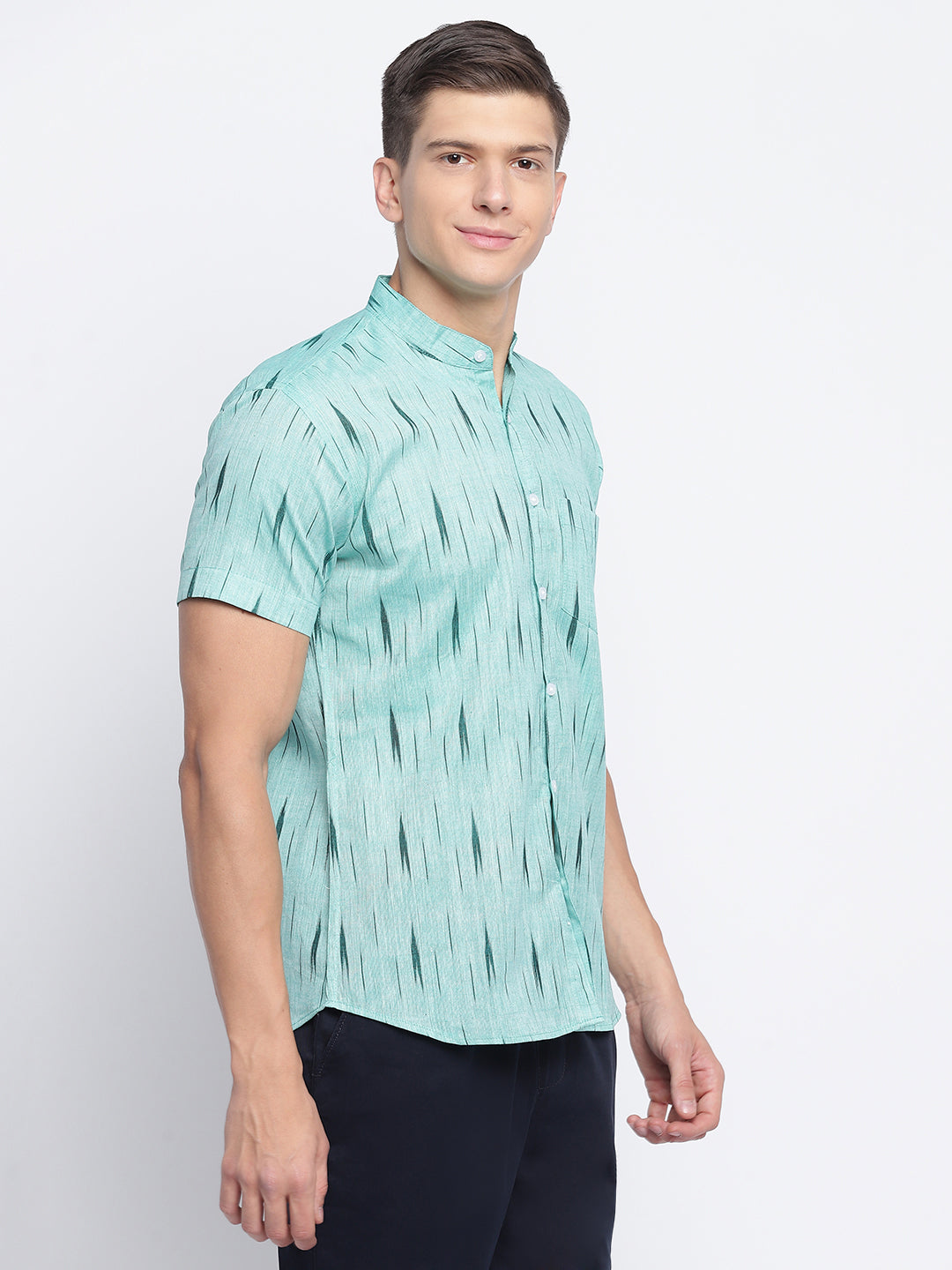 Teal Handwoven Ikat Shirt