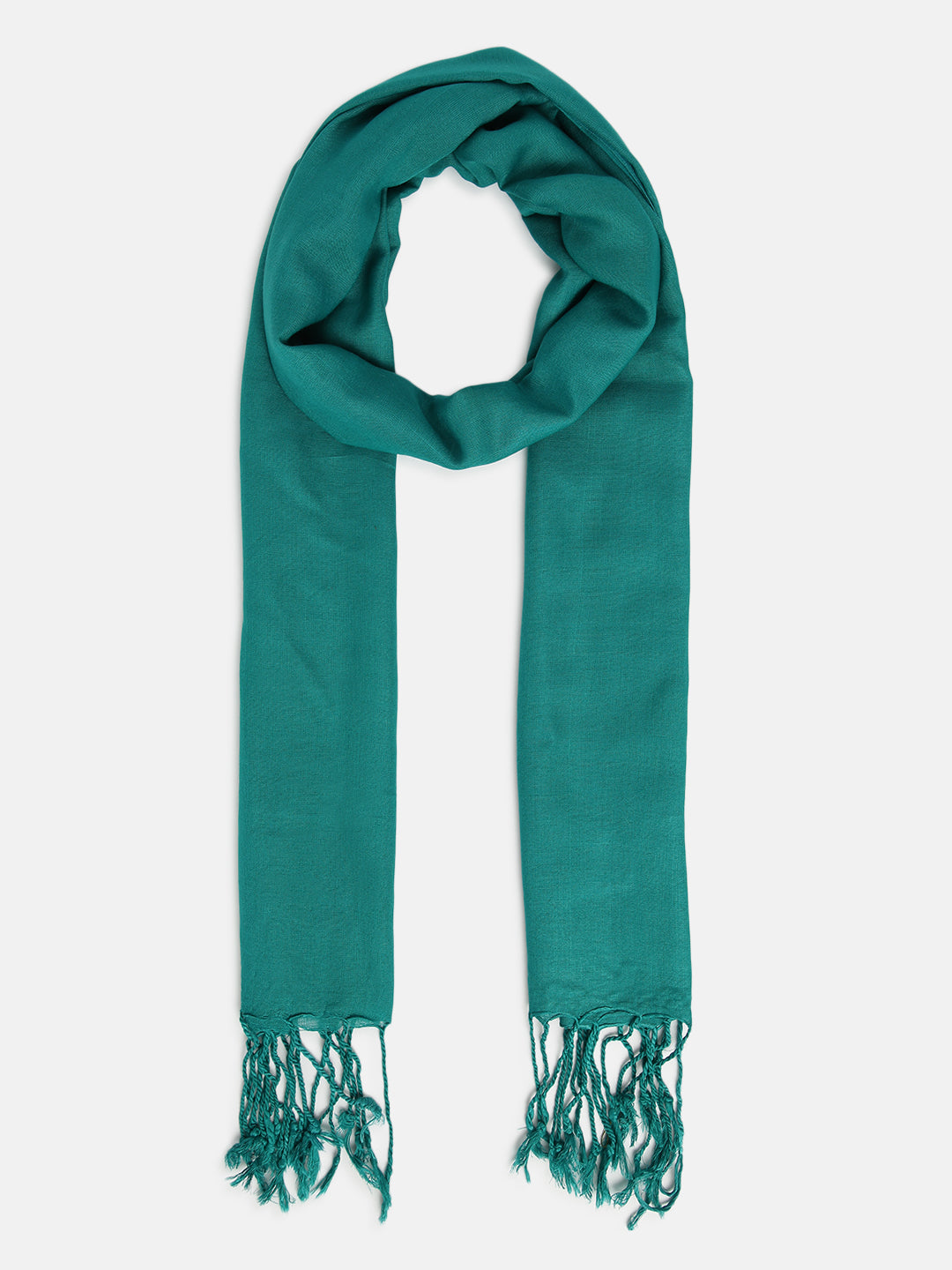 Teal Rayon Solid Unisex Stole