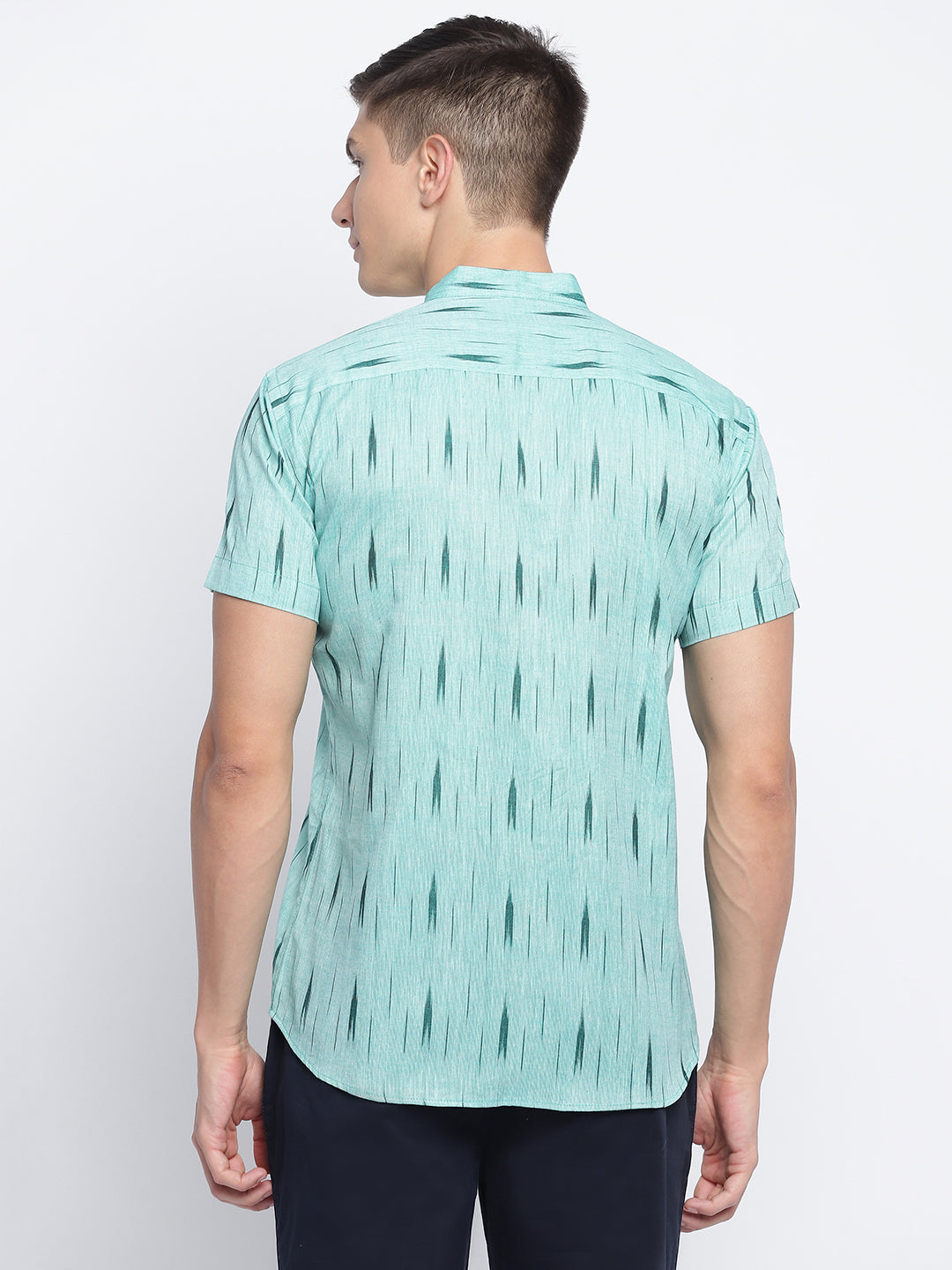 Teal Handwoven Ikat Shirt