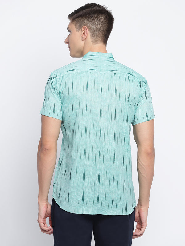 Teal Handwoven Ikat Shirt