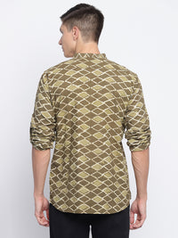 Brown Handblock Printed Short Kurta